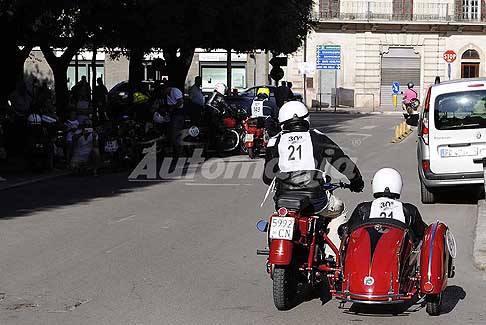 Rievocazione storica moto storiche - Moto Guzzi GTW 500cc duo Luigi Bussolino e Luisa Operti di Sommariva del Bosco (CN) Milano Taranto 2016
