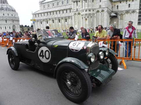 Mille Miglia a Pisa - Lagonda 2 Litre Team Car Laqueur Macko e Schroijen Etienne alle Mille Miglia 2014 a Pisa