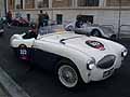 Austin Healey 100S 1955 con equipaggio svizero Vic Jacob e Nadja Jacob