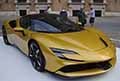 Ferrari SF90 spider supersportiva al Motor Valley Fest 2021 a Modena esposizione allaperto in Piazza Roma