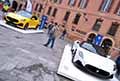 Expo Maserati in bella mostra in Piazza XX Settembre di Modena al Motor Valley Fest 2022 evoluzione del Motor Show