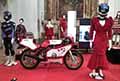 Moto Bimota KB1 al Moda Motori Design in mostra: Antonio Marras, Claude Montan, Enrico Coveri, Gai Mattiolo, Gianni Versace, Guy Laroche, Kenzo, K-Way, Mariella Burani, Max Mara, Moschino, Roberto Cavalli, Thierry Mugler, Yves Saint Larenta