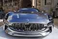 Maserati GT Folgore One Off Luce cromata a specchio ed incisioni lase incantevole al Motor Valley Fest 2023 esposta in Piazza Grande di Modena