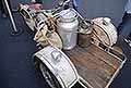Moto Peugeot Triporteur con cassone anteriore porta latte datata 1952 di origine francese della collezione privata Frank il Lattaio in esposizione presso il Palazzo Ducale Accademia Militare di Modena per il Motor Valley Fest 2024