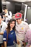 Giulia Morelli giornalista d Automania e il pilota F1 Antonio Giovinazzi premiato al 26 Trofeo Lorenzo Bandini