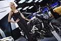 Ragazza immagine vicino alla Ducati Diavel al Motor Show di Bologna 2011