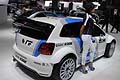 Alettone posteriore della vettura da gara Volkswagen Polo R che gareggia nel Rally WRC al Motor Show di Bologna