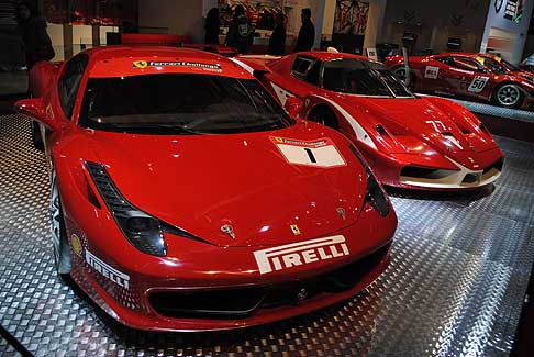 Ferrari - La vetrina di Bologna riserva uno spazio alla Ferrari 458 Italia GT2 del team AF Corse, reduce dagli allori conquistati nella Le Mans Series e nel Le Mans Cup.