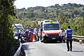 Brutto incidente della Peugeot 106 con il pilota Natale Ruggiero e con larrivo immediato dei soccorsi alla Coppa Fasano Selva 2013