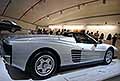 Supercar Ferrari Testarossa Spider del 1986 fiancata laterale di Avv. Gianni Agnelli in bella mostra al Museo Enzo Ferrari di Modena 2024 esposizione Ferrari One of a Kind