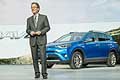Bill Fay, Group Vice President and General Manager of Toyota Division unveils the all-new 2016 Toyota RAV4 Hybrid at the 2015 New York International Auto Show