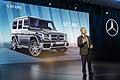 Stephen Cannon, President and CEO of Mercedes USA and Mercedes AMG G 65 at the New York International Auto Show 2015
