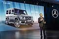 Stephen Cannon, President and CEO of Mercedes USA and Mercedes AMG G 65 at the New York International Auto Show 2015