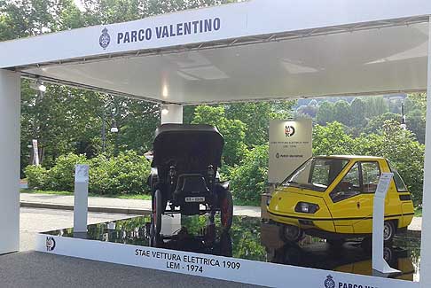 Auto Storice elettriche - Parco Valentino Lem del 1974 e Stae del 1909 vetture elettriche del MAUTO