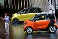 Dr Annette Winkler, Head of Smart presents the new Smart Fortwo and Forfour at the Paris Motor Show 2014