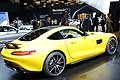 Mercedes AMG GT yellow posteriore all'International Motor Show di Parigi 2014