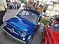 Abarth 500 retro portapacchi da viaggio vintage in bella mostra a Piazza Giuseppe Garibaldi di Acquaviva delle Fonti - Bari. Evento itinerante Le Perle del Sud 2025