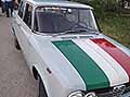 Alfa Romeo tricolore guidata del sindaco di Acquaviva Marco Lenoci esposta in bella mostra a Piazza Giuseppe Garibaldi di Acquaviva delle Fonti - Bari. Evento itinerante Le Perle del Sud 2025