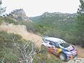 il vincitore Mikko Hirvonen a bordo della Citroen DS3 WRC al sul tracciato del Rally WRC in Sardegna