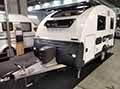 Rimorchio Roulotte Adria Action 391 PH esposto al Salone del Camper 2021 a Fiere di Parma