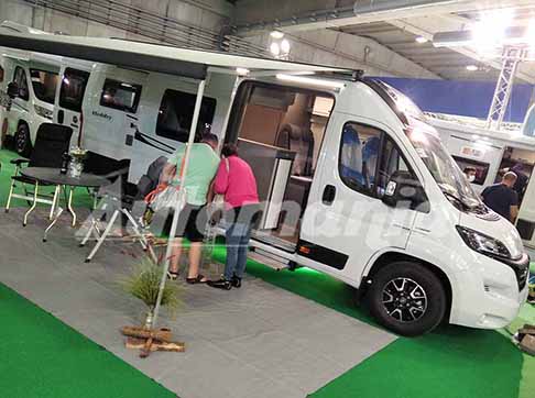 Fiere di Parma 2021 - Vantana de lux Hobby Caravan by Fiat esposto al Salone del Camper 2021 a Fiere di Parma