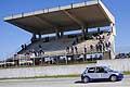 Pilota Eldino Giuseppe della Peugeot 106 vince Turismo1 sotto le tribune alla 2^ tappa Trofeo Autodromo del Levante