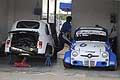 Paddock Fiat 500 nel box al 1� Trofeo Autodromo del Levante 2014