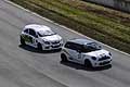 Duo di testa Mini Cooper S e Opel Corsa OPC partita in pole che insegue alla 1^ prova del Trofeo Autodromo del Levante 2015