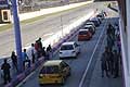 Pronte in corsia box le Peugeot 106 Rally della categoria Monomarca Peugeot N 1400 alla 2^ tappa del Trofeo Autodromo del Levante 2015