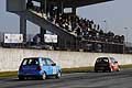 Vetture VW Lupo sul rettilino sotto le trubune in gara per il Trofeo Lupo Cup al II Trofeo Autodromo del Levante sul circuito di Binetto