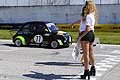 Pole position Fiat 500 Racing di Currenti Andrea e ragazza pit line al Trofeo Autodromo del Levante 2016, 1^ Prova