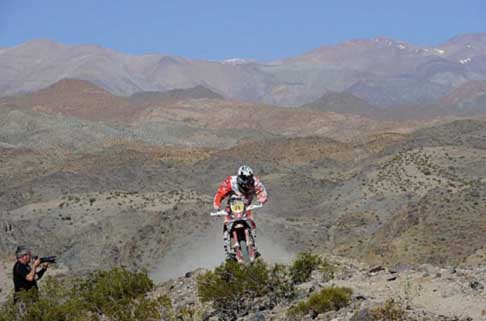Dakar 2014 - Dakar 2014 stage 4 bikers il cileno Francisco Chaleco Lopez su moto KTM