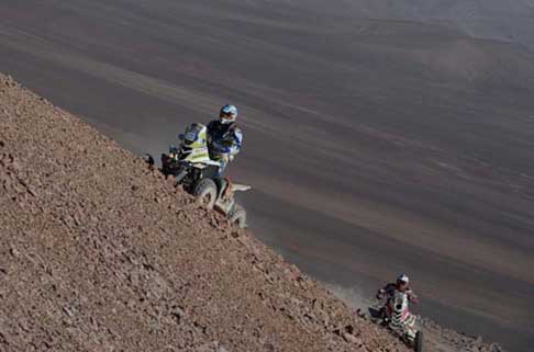 Dakar 2014 - Dakar 2014 stage 11: Jeremias Gonzalez Ferioli di soli 18 anni e Rafal Sonik entrabi su Quads Yamaha in azione