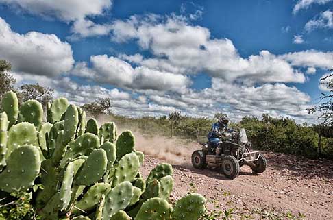 Rosario - Buenos Aires  - Domaszewski Daniel su quad Honda in gara nella Dakar 2015 giunge 3 nella 13^ tappa