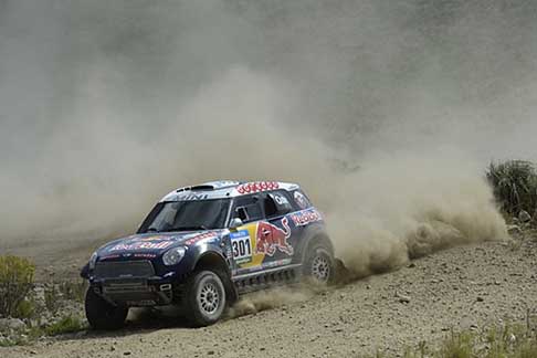 Villa Carlos Paz - San Juan - Dakar 2015: la 2^ tappa  stata vinta dal Principe del Qatar Nasser Al-Attiyah su Mini All4 Racing che ha distanziato di parecchio i sui avversari, aggiudicandosi la seconda tappa di fila dopo quella di ieri