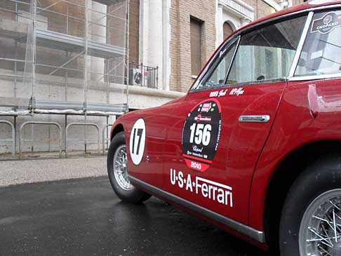 FERRARI 340 America Ghia Coupe s/n 0150A (1951) equipaggio straniero Panis (AT) - Schiemann (DE) alle 1000 Miglia 2010, per la sosta di Roma Capitale