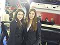 Le belle modelle del Motor Show che affiancano la vettura Porsche Panamera al Salone di Bologna 2009