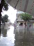 Piazza Kennedy allagata dalla violenta alluvione caduta su Acquaviva delle Fonti del 14 Giugno 2014
