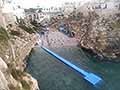 Lama Monachile a Polignano tutto pronto per tuffi ad alta quota. Red Bull Cliff Diving World Series 2025 
